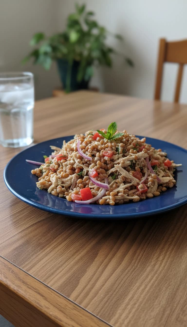 Salada de Trigo com Frango e Especiarias