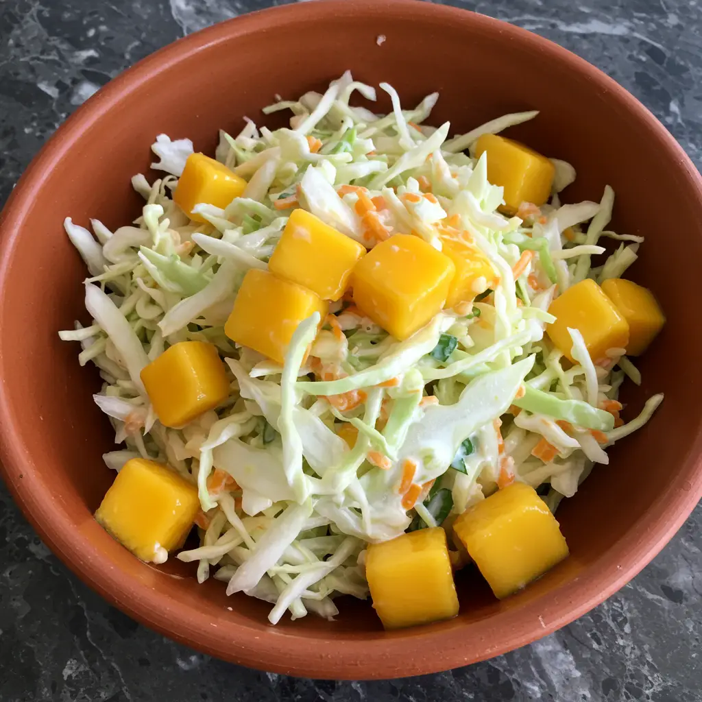 Salada Refrescante de Repolho Roxo com Manga