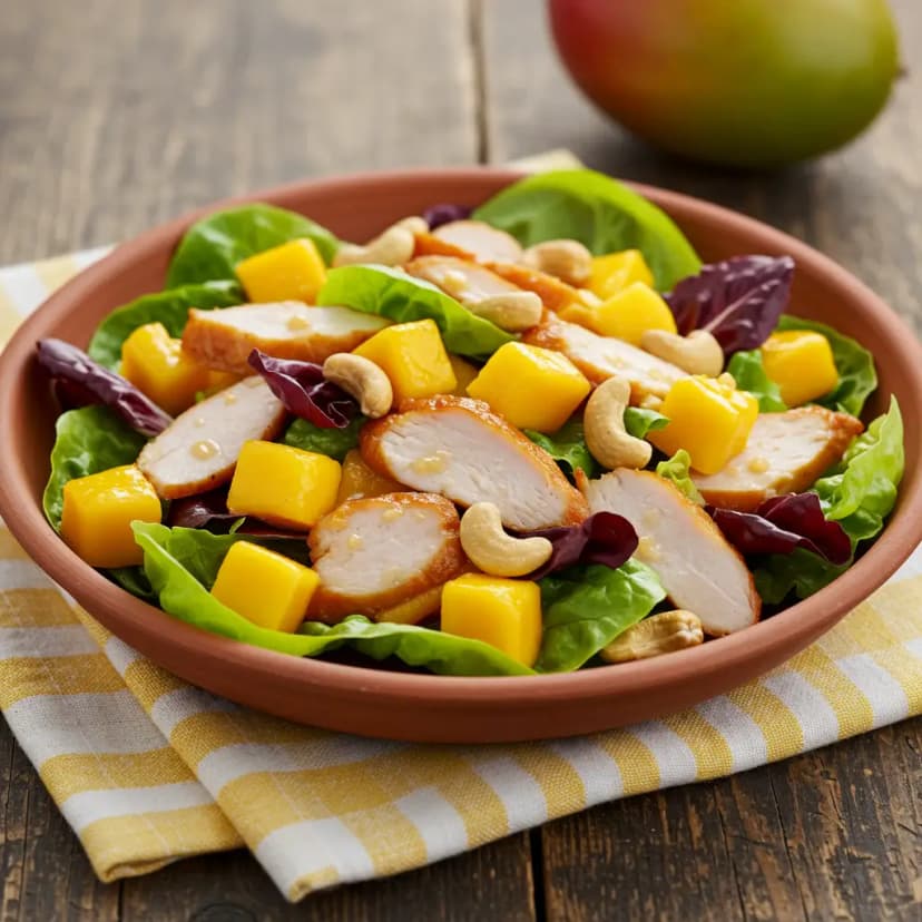 Salada Tropical de Peru Defumado com Manga