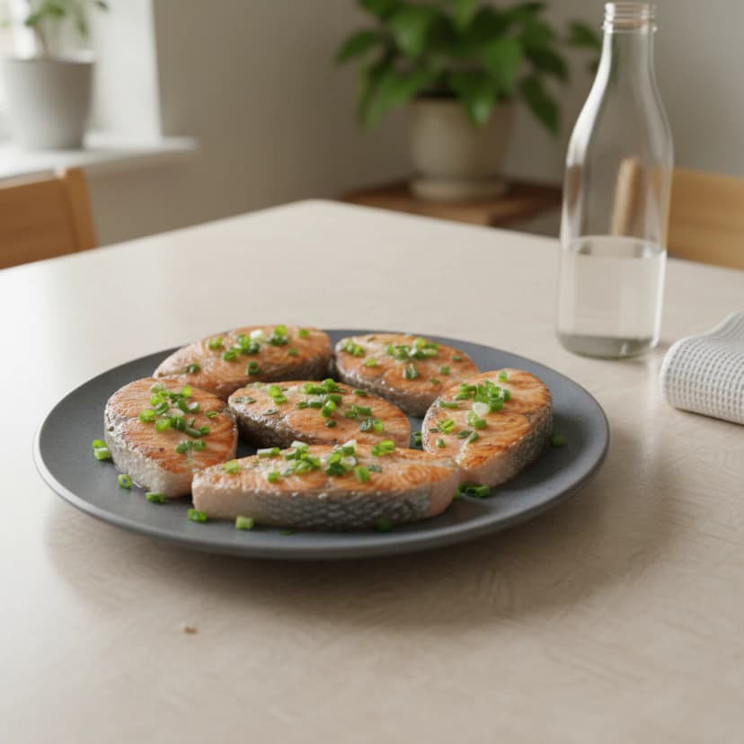 Salmão grelhado com manteiga e ervas frescas