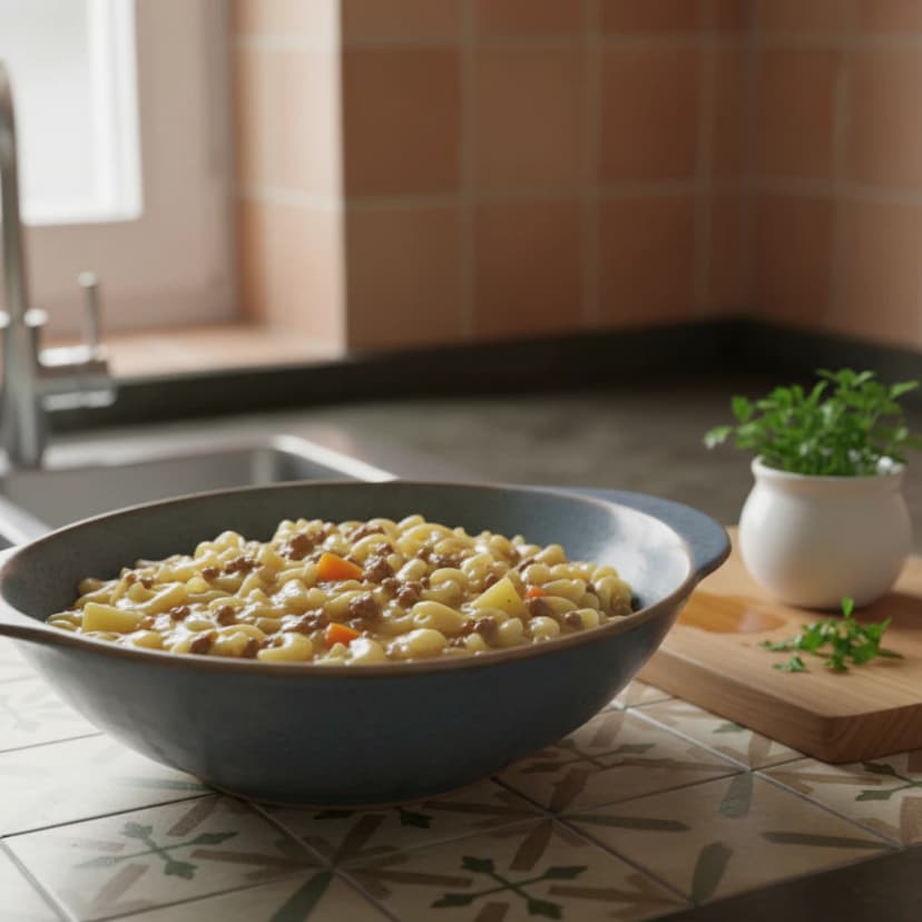 Sopa Cremosa de Carne Moída com Legumes