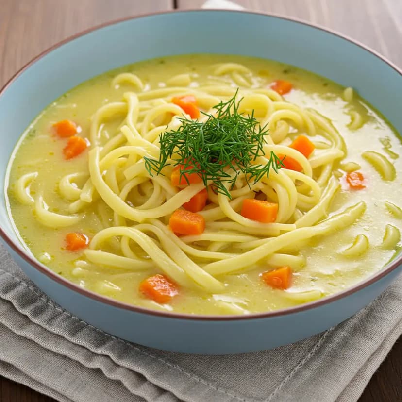 Sopa Cremosa de Frango com Legumes e Macarrão