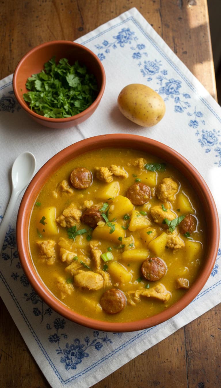 Sopa Cremosa de Mandioca com Costelinha