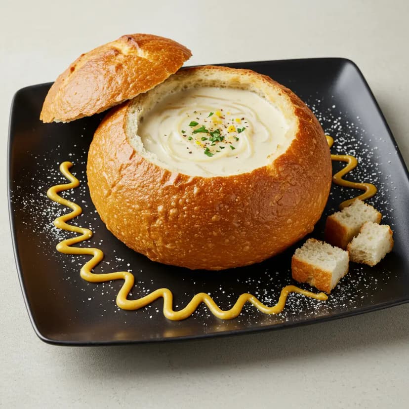 Sopa de Lombo Defumado em Pão Italiano