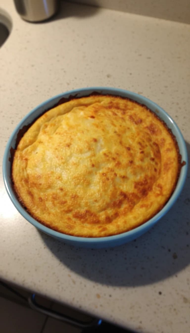 Soufflé Cremoso de Milho e Queijo Mussarela