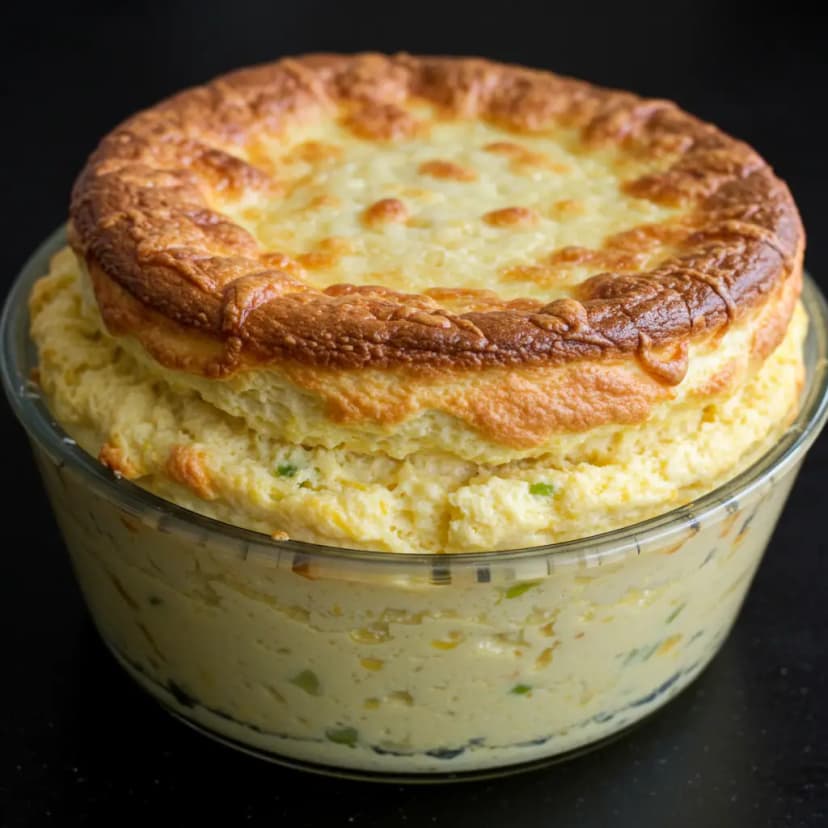 Soufflé de Couve-flor cremoso com Mussarela
