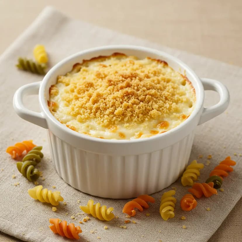 Soufflé de Macarrão com Queijos Diversos
