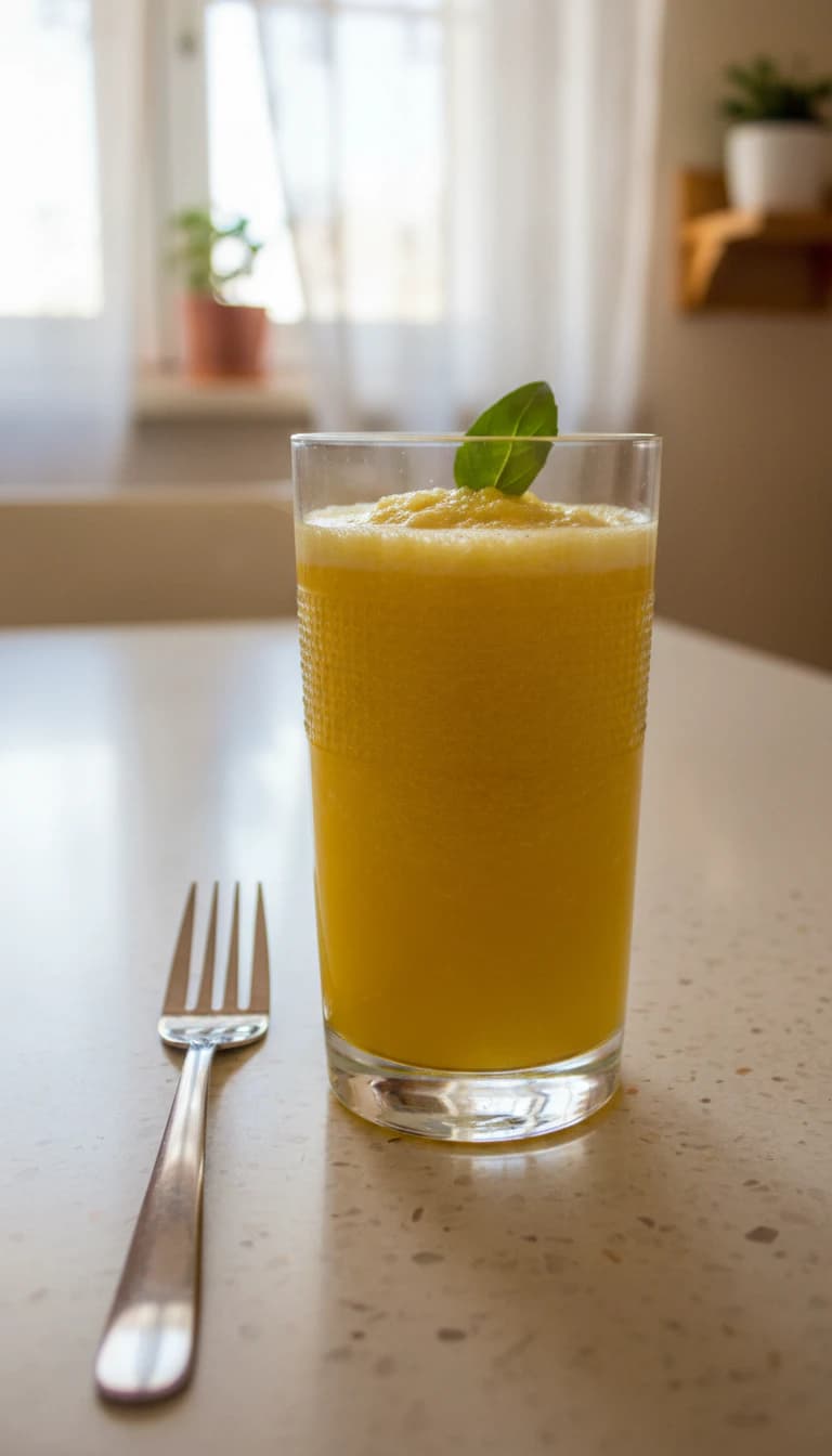 Suco Refrescante de Manga com Manjericão