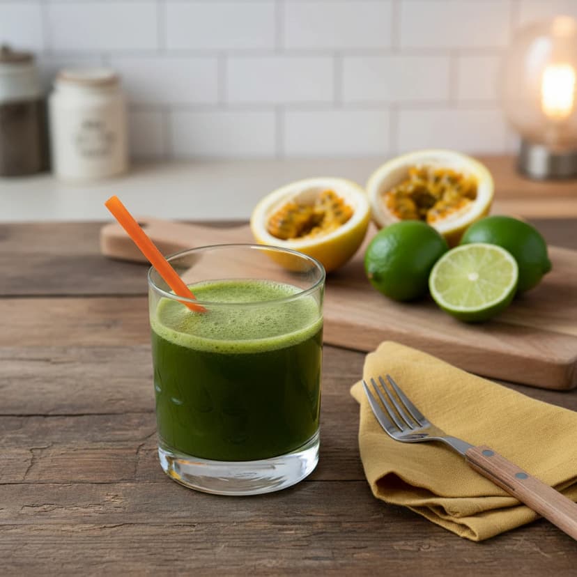Suco Verde Refrescante de Maracujá e Couve