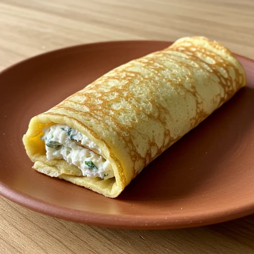 Suflê de Queijo e Brócolis com Panquecas