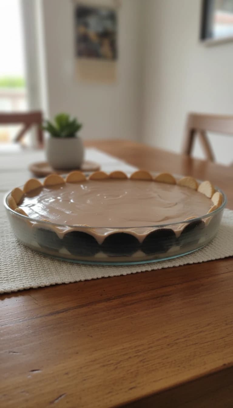 Torta Cremosa de Chocolate e Biscoito