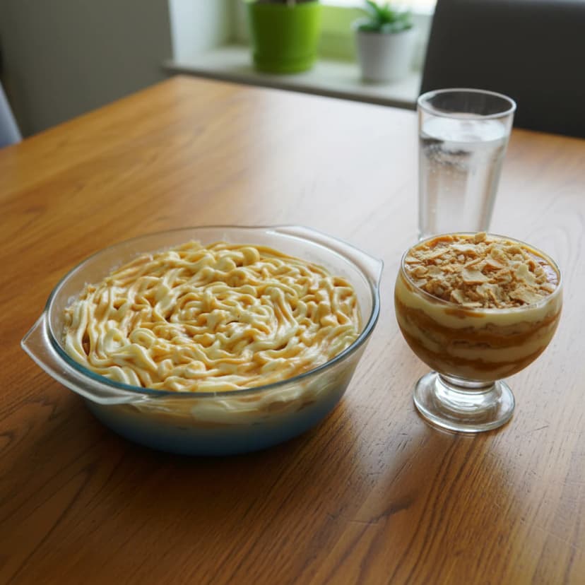 Torta de Bolacha Folhada com Doce de Leite