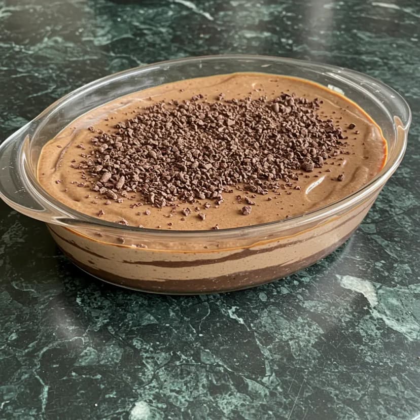 Torta Gelada de Bolacha com Pudim de Chocolate