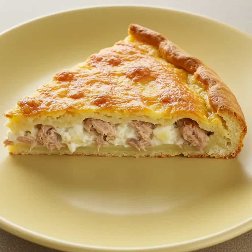 Foto deliciosa de Torta Low Carb de Atum e Mussarela pronta para servir - Low Carb