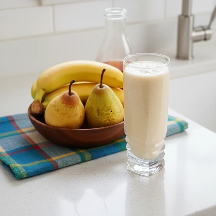 Vitamina Cremosa de Banana com Mel e Pera