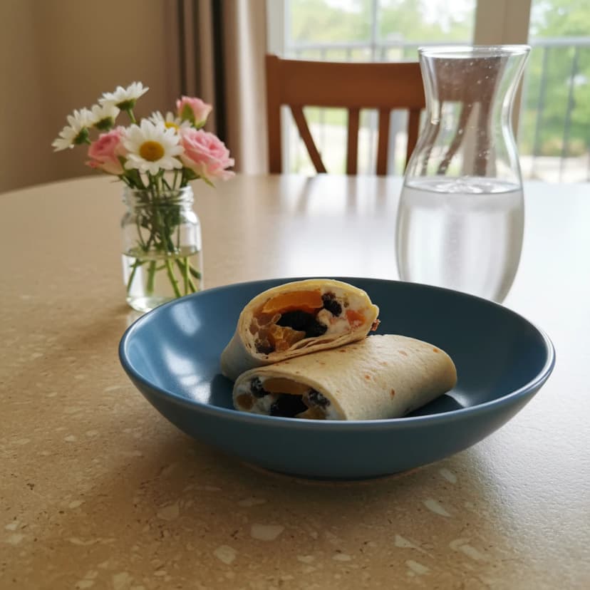 Wrap de Ricota com Cenoura e Frutas Secas