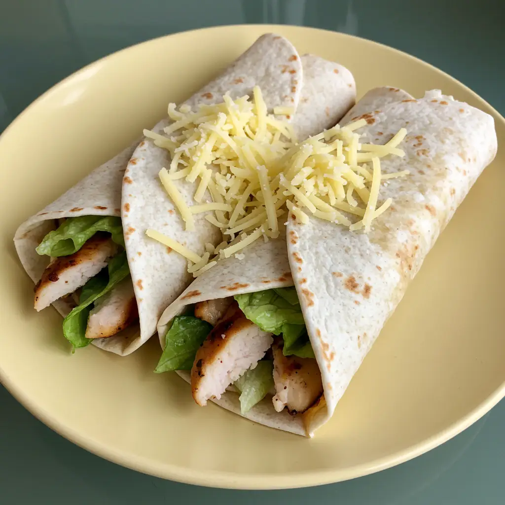 Wraps de Salada Caesar com Frango