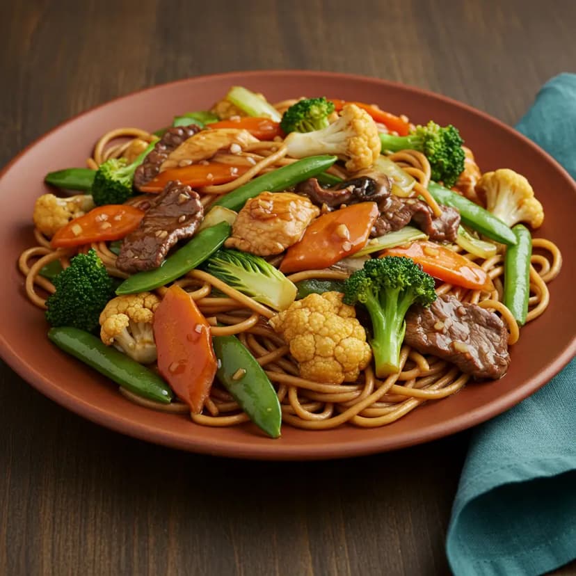 Yakissoba Misto com Carne, Frango e Legumes